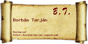 Borbás Tarján névjegykártya